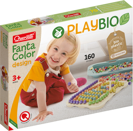 Quercetti Mosaik-plug-in-spil lavet af bioplast: Play Bio Fanta Color Design (160 brikker)
