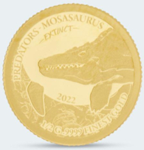 Sammlermünzen Reppa Goldmünze Extinct Predators Mosasaurus