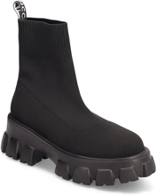 Biaprima Sock Boot Shoes Boots Ankle Boots Ankle Boots Flat Heel Black Bianco