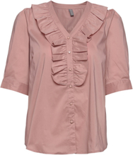 Cuantoinett Ss Shirt Blouses Short-sleeved Rosa Culture*Betinget Tilbud