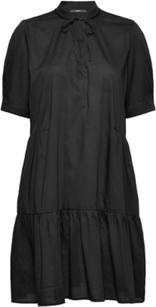 Flounced Dress With Lenzing™ Ecovero™ Knelang Kjole Svart Esprit Collection*Betinget Tilbud
