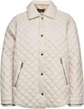 Quilted Jacket With Turn-Down Collar Kviltad Jacka Cream Esprit Collection