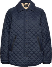 Quilted Jacket With Turn-Down Collar Vattert Jakke Marineblå Esprit Collection*Betinget Tilbud