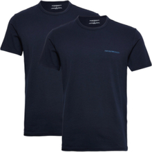 Men's Knit 2-Pack T-Shirt Underwear Night & Loungewear Pyjama Tops Blå Emporio Armani*Betinget Tilbud