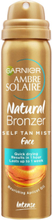 Natural Bronzer Self Tan Face Mist Spray Brun Utan Sol Nude Garnier