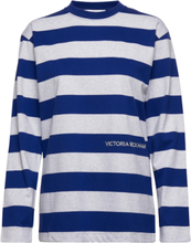 Long Sleeve T-Shirt T-shirts & Tops Long-sleeved Blå Victoria Beckham*Betinget Tilbud