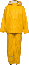 Pu Rain W. Susp. Recycled Outerwear Rainwear Rainwear Sets Gul Mikk-line*Betinget Tilbud