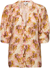 Esmay Palm Leaves Blouse Blouses Short-sleeved Multi/mønstret Dante6*Betinget Tilbud