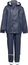 Pu Rain W. Susp. Recycled Outerwear Rainwear Rainwear Sets Blå Mikk-line*Betinget Tilbud
