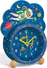 Space Alarm Clock Home Kids Decor Clocks Blå Djeco*Betinget Tilbud