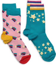 2-Pack Kids Shooting Star Sock Socks & Tights Socks Multi/mønstret Happy Socks*Betinget Tilbud