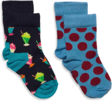 2-Pack Kids Milkshake Sock Socks & Tights Socks Multi/mønstret Happy Socks*Betinget Tilbud
