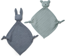 Yoko Mini Cuddle Cloth 2-Pack Baby & Maternity Baby Sleep Cuddle Blankets Blue Liewood