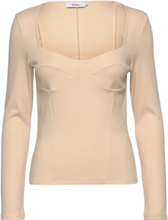 Diandra Top Tops T-shirts & Tops Long-sleeved Beige Stylein