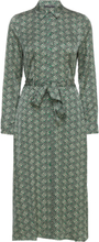 Patterned Satin Dress Dresses Shirt Dresses Grønn Esprit Collection*Betinget Tilbud