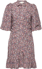 "Jacquard Puffed Mini Dress Kort Kjole Burgundy By Ti Mo"