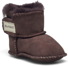 Sheepskin Bootee Shoes Baby Booties Brown En Fant