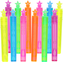 24x Bellenblaas buisjes neon kleuren met ster dop 4 ml voor kinderen