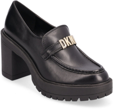 Zona - Heel Moccasin Shoes Heels Heeled Loafers Svart DKNY*Betinget Tilbud