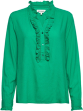 Franka Shirt Bluse Langermet Grønn Lollys Laundry*Betinget Tilbud