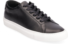 Gpw0001 - Black Leather Lave Sneakers Svart Garment Project*Betinget Tilbud