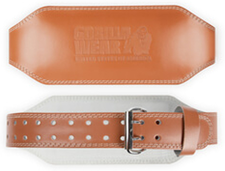 6 Inch Padded Leather Belt, brown, small/medium