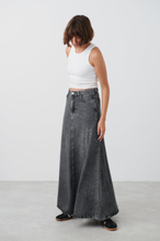 Gina Tricot - Wide denim skirt - jeanskjolar - Black - 32 - Female