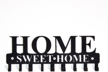 Appendiabiti da parete con scritta Home Sweet Home in metallo nero
