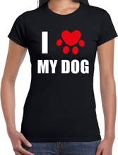 I love my dog / Ik hou van mijn hond - honden t-shirt zwart voor dames