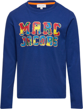 "Long Sleeve T-Shirt Tops T-shirts Long-sleeved T-Skjorte Blue Little Marc Jacobs"