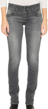 LTB Zena Damen Slim-Jeans Mid Rise Denim-Hose in Used-Look 50618 14430 51807 Grau
