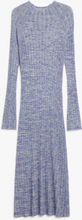 Long sleeved rib knit maxi dress - Purple