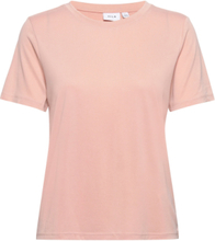 Vimodala O-Neck S/S Top/Su T-shirts & Tops Short-sleeved Rosa Vila*Betinget Tilbud