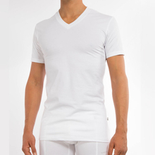 Claesens T-shirt V-hals stretch 2-Pack wit