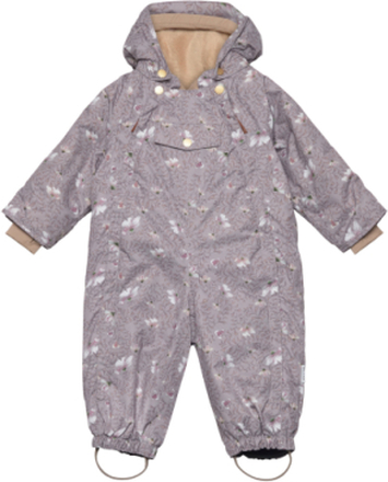 Wistang Printed Fleece Lined Snowsuit. Grs Outerwear Coveralls Snow-ski Coveralls & Sets Purple Mini A Ture