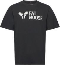 Fm Logo Organic Tee T-shirts Short-sleeved Svart Fat Moose*Betinget Tilbud