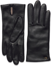 Sculpted Signature Leather Tech Gloves Accessories Gloves Finger Gloves Svart Coach*Betinget Tilbud