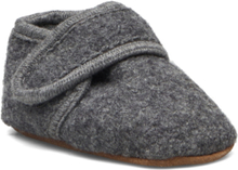 Classic Wool Slippers Shoes Baby Booties Grå Melton*Betinget Tilbud