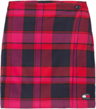 Tjw Check Wrap Mini Skirt Kort Skjørt Rød Tommy Jeans*Betinget Tilbud
