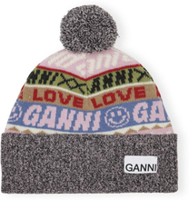 Multicolour Ganni Graphic Wool Beanie HodePlagg