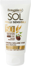 SOL pelli sensibili - Crema solare viso - senza profumo - protezione specifica per pelli sensibili - con olio di Jojoba e latte di Avena - protezione molto alta SPF50+ (50 ml)- water resistant