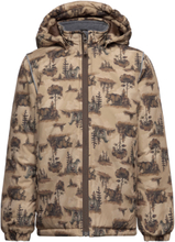 Winter Jacket Aop Outerwear Jackets & Coats Winter Jackets Beige Mikk-line