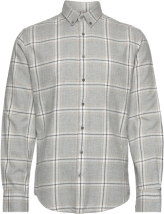 Bs Langer Casual Slim Fit Shirt Tops Shirts Casual Grey Bruun & Stengade