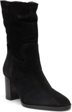 Rounded Wide 3/4 Shoes Boots Ankle Boots Ankle Boots With Heel Black Apair