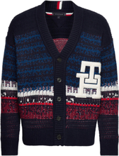 Ombre Textured Stripe Cardi Tops Knitwear Cardigans Navy Tommy Hilfiger