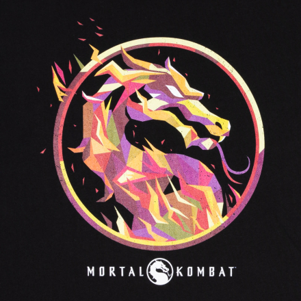 Mortal Kombat Rot Logo Oversized Heavyweight T-Shirt - Schwarz - L