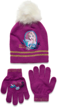 Set Cap + Gloves Accessories Winter Accessory Set Lilla Frost*Betinget Tilbud