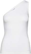 Cotton Modal Shoulder Tank T-shirts & Tops Sleeveless Hvit Calvin Klein*Betinget Tilbud