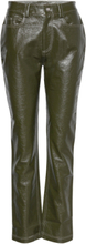 Lucia Tori Pants Bottoms Trousers Leather Leggings-Bukser Green Hosbjerg