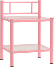 vidaXL Sängbord rosa och transparent 45x34,5x60,5 cm metall och glas